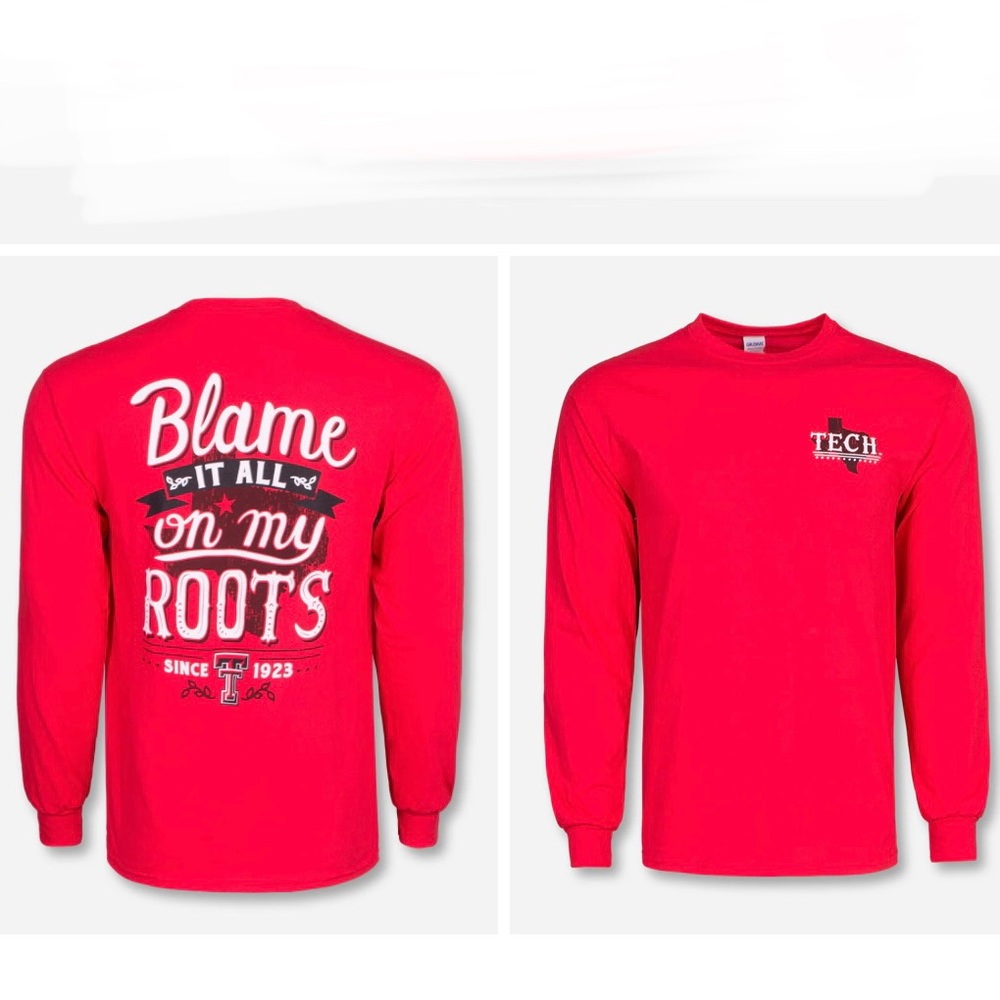 Gildan red Texas Tech University long sleeve T-shirt Size S